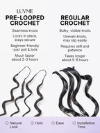 Miracle Knots Crochet Hair Burmese Curly for Boho Braids | Crochet Weaves | Fulani Braids | Twists Pre-Separated Lightweight Full & Soft Pre-Looped Human Hair Extensions Protective Style