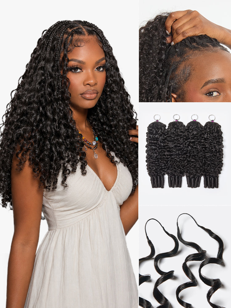 Miracle Knots Crochet Hair Burmese Curly for Boho Braids | Crochet Weaves | Fulani Braids | Twists Pre-Separated Lightweight Full & Soft Pre-Looped Human Hair Extensions Protective Style