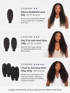 Miracle Knots Crochet Hair Burmese Curly for Boho Braids | Crochet Weaves | Fulani Braids | Twists Pre-Separated Lightweight Full & Soft Pre-Looped Human Hair Extensions Protective Style