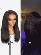 180% Density Light Kinky Straight Butterfly Cut Layered / Kinky Body Wave Glueless 7x6 Closure HD Lace Wig Pre-Cut Lace