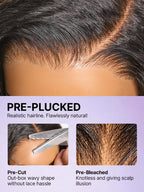 180% Density Light Kinky Straight Butterfly Cut Layered / Kinky Body Wave Glueless 7x6 Closure HD Lace Wig Pre-Cut Lace