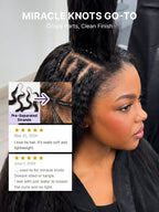 Miracle Knots Crochet Hair Kinky Straight for Boho Braids | Crochet Weaves | Fulani Braids | Twists Pre-Separated Lightweight Full & Soft Pre-Looped Human Hair Extensions Protective Style