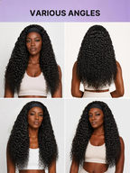 Beginner Friendly Water-Wave Wet and Wavy Headband Wig with Integrated Cooling Silk Headband. Effortless Wet-to-Dry Transformation (Get 2 Free Headbands)
