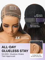 Luvme All-Day Comfort™ Wig 180% Density Ombre Brown Butterfly Cut Layered Light Yaki Straight Glueless 7x6 Closure HD Lace Human Hair Wig Pre-Cut Lace
