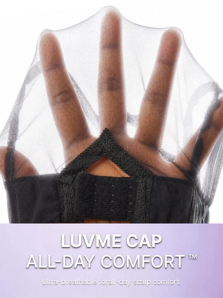 Luvme All-Day Comfort™ Wig 180% Density Ombre Brown Butterfly Cut Layered Light Yaki Straight Glueless 7x6 Closure HD Lace Human Hair Wig Pre-Cut Lace