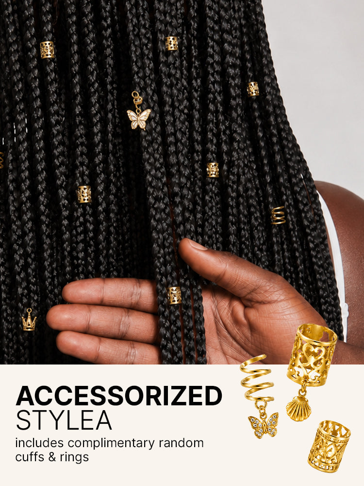 OwnScalp™ 613 Blonde / Natural Black Lightweight Salon-Like Braids with a Real Scalp Look Full HD Lace Knotless Box Braided Wig - US Only