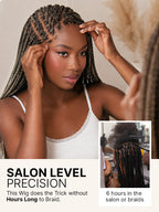 OwnScalp™ 613 Blonde / Natural Black Lightweight Salon-Like Braids with a Real Scalp Look Full HD Lace Knotless Box Braided Wig - US Only