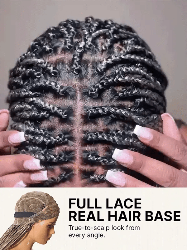 OwnScalp™ 613 Blonde / Natural Black Lightweight Salon-Like Braids with a Real Scalp Look Full HD Lace Knotless Box Braided Wig - US Only