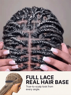 OwnScalp™ 613 Blonde / Natural Black Lightweight Salon-Like Braids with a Real Scalp Look Full HD Lace Knotless Box Braided Wig - US Only