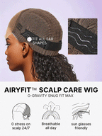 AiryFit™ Scalp Care Wigs | Effortless Water Wave Snugfit Glueless 5x5 Closure Pre-Cut Lace Curly Wig
