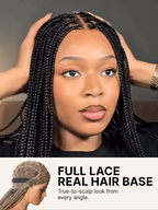 OwnScalp™ 613 Blonde / Natural Black Lightweight Salon-Like Braids with a Real Scalp Look Full HD Lace Knotless Box Braided Wig - US Only