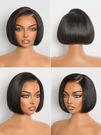 180% Density Sleek Short Bob Minimalist HD Lace Wig Pre-cut Lace All-Day Comfort Cap