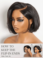 180% Density Sleek Short Bob Minimalist HD Lace Wig Pre-cut Lace All-Day Comfort Cap
