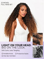 Miracle Knots Colored Crochet Hair Wet and Wavy Ombre | Mix Brown for Boho Braids | Crochet Weaves|  Fulani Braids | Twists Pre-Separated Lightweight Full & Soft Pre-Looped Human Hair Extensions Protective Style