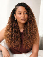 Miracle Knots Colored Crochet Hair Wet and Wavy Ombre | Mix Brown for Boho Braids | Crochet Weaves|  Fulani Braids | Twists Pre-Separated Lightweight Full & Soft Pre-Looped Human Hair Extensions Protective Style