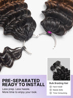 Miracle Knots Colored Crochet Hair Wet and Wavy Ombre | Mix Brown for Boho Braids | Crochet Weaves|  Fulani Braids | Twists Pre-Separated Lightweight Full & Soft Pre-Looped Human Hair Extensions Protective Style