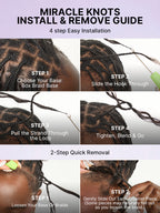Miracle Knots Colored Crochet Hair Wet and Wavy Ombre | Mix Brown for Boho Braids | Crochet Weaves|  Fulani Braids | Twists Pre-Separated Lightweight Full & Soft Pre-Looped Human Hair Extensions Protective Style