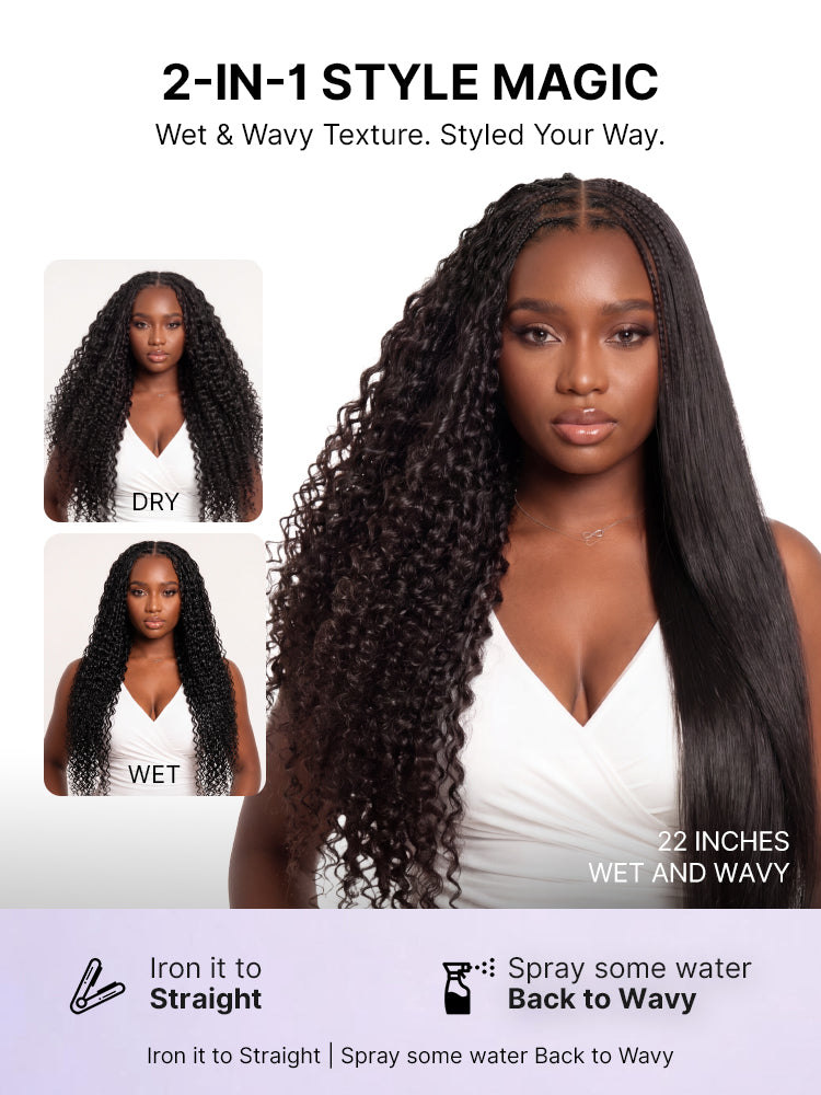 Miracle Knots Colored Crochet Hair Wet and Wavy Ombre | Mix Brown for Boho Braids | Crochet Weaves|  Fulani Braids | Twists Pre-Separated Lightweight Full & Soft Pre-Looped Human Hair Extensions Protective Style