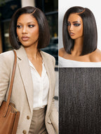 180% Density Sleek Short Bob Minimalist HD Lace Wig Pre-cut Lace All-Day Comfort Cap