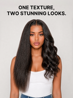 Luvme All-Day Comfort™ Wig 180% / 250% Density Kinky Body Wave / Layered Light Kinky Straight PartingMax Glueless 7x6 Closure HD Lace Wig Pre-Cut Lace