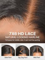 Luvme All-Day Comfort™ Wig 180% / 250% Density Kinky Body Wave / Layered Light Kinky Straight PartingMax Glueless 7x6 Closure HD Lace Wig Pre-Cut Lace