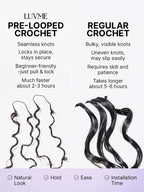 Miracle Knots Crochet Hair Messy Curly for Boho Braids | Crochet Weaves | Fulani Braids | Twists Pre-Separated Lightweight Full & Soft Pre-Looped Human Hair Extensions Protective Style