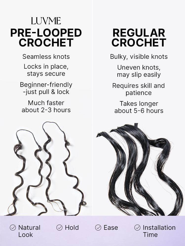 Miracle Knots Crochet Hair Messy Curly for Boho Braids | Crochet Weaves | Fulani Braids | Twists Pre-Separated Lightweight Full & Soft Pre-Looped Human Hair Extensions Protective Style