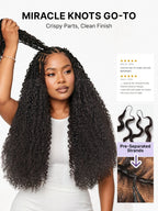 Miracle Knots Crochet Hair Messy Curly for Boho Braids | Crochet Weaves | Fulani Braids | Twists Pre-Separated Lightweight Full & Soft Pre-Looped Human Hair Extensions Protective Style