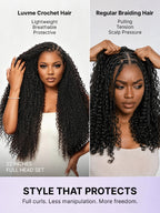 Miracle Knots Crochet Hair Messy Curly for Boho Braids | Crochet Weaves | Fulani Braids | Twists Pre-Separated Lightweight Full & Soft Pre-Looped Human Hair Extensions Protective Style