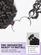 Miracle Knots Crochet Hair Messy Curly for Boho Braids | Crochet Weaves | Fulani Braids | Twists Pre-Separated Lightweight Full & Soft Pre-Looped Human Hair Extensions Protective Style