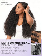 Miracle Knots Crochet Hair Messy Curly for Boho Braids | Crochet Weaves | Fulani Braids | Twists Pre-Separated Lightweight Full & Soft Pre-Looped Human Hair Extensions Protective Style