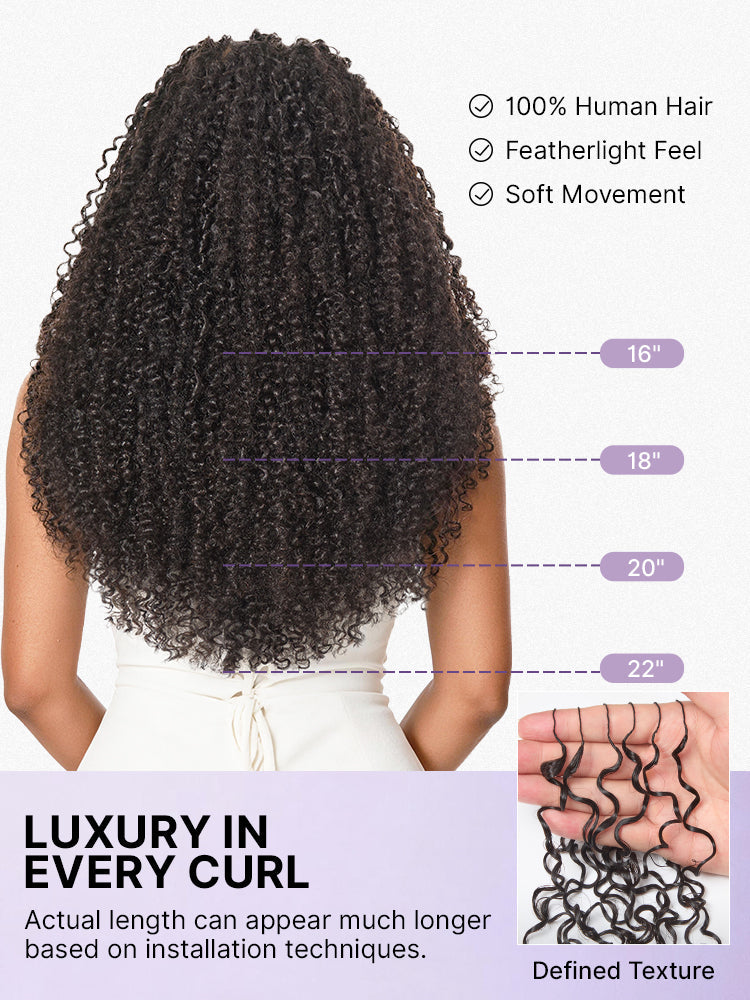 Miracle Knots Crochet Hair Messy Curly for Boho Braids | Crochet Weaves | Fulani Braids | Twists Pre-Separated Lightweight Full & Soft Pre-Looped Human Hair Extensions Protective Style