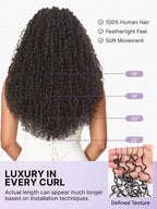 Miracle Knots Crochet Hair Messy Curly for Boho Braids | Crochet Weaves | Fulani Braids | Twists Pre-Separated Lightweight Full & Soft Pre-Looped Human Hair Extensions Protective Style