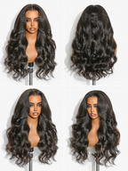 180% Density Light Kinky Straight Butterfly Cut Layered / Kinky Body Wave Glueless 7x6 Closure HD Lace Wig Pre-Cut Lace
