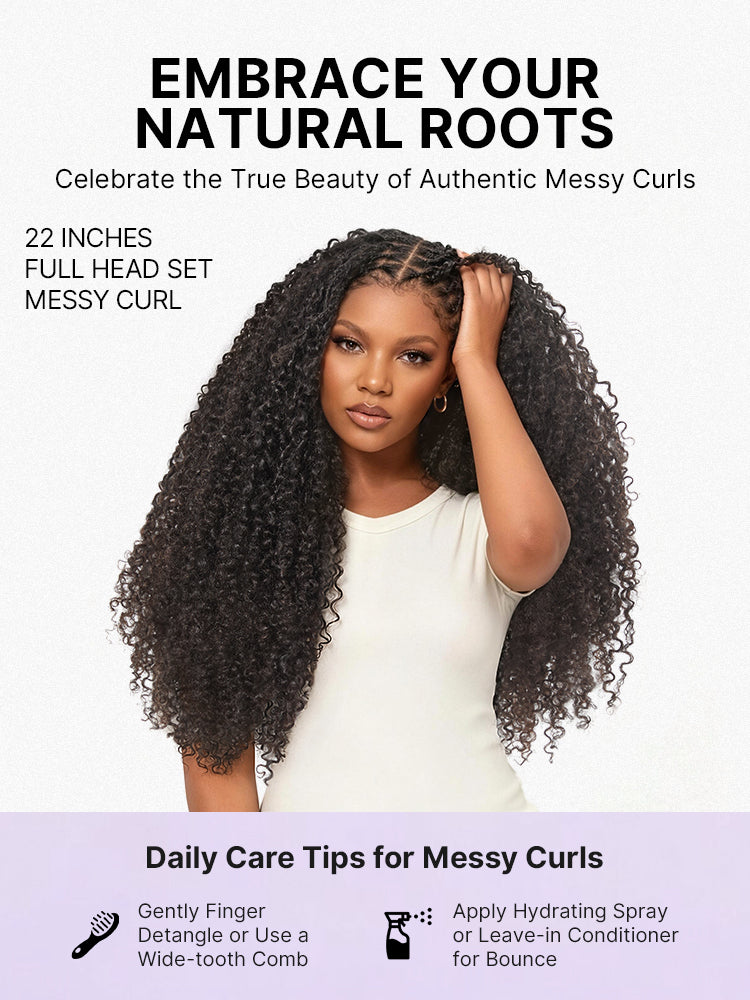 Miracle Knots Crochet Hair Messy Curly for Boho Braids | Crochet Weaves | Fulani Braids | Twists Pre-Separated Lightweight Full & Soft Pre-Looped Human Hair Extensions Protective Style