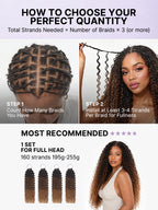 Miracle Knots Colored Crochet Hair Wet and Wavy Ombre | Mix Brown for Boho Braids | Crochet Weaves|  Fulani Braids | Twists Pre-Separated Lightweight Full & Soft Pre-Looped Human Hair Extensions Protective Style