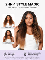 Miracle Knots Colored Crochet Hair Wet and Wavy Ombre | Mix Brown for Boho Braids | Crochet Weaves|  Fulani Braids | Twists Pre-Separated Lightweight Full & Soft Pre-Looped Human Hair Extensions Protective Style
