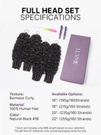 Miracle Knots Crochet Hair Burmese Curly for Boho Braids | Crochet Weaves | Fulani Braids | Twists Pre-Separated Lightweight Full & Soft Pre-Looped Human Hair Extensions Protective Style