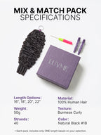 Miracle Knots Crochet Hair Burmese Curly for Boho Braids | Crochet Weaves | Fulani Braids | Twists Pre-Separated Lightweight Full & Soft Pre-Looped Human Hair Extensions Protective Style