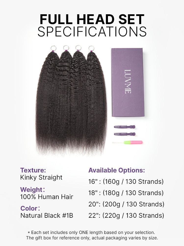 Miracle Knots Crochet Hair Kinky Straight for Boho Braids | Crochet Weaves | Fulani Braids | Twists Pre-Separated Lightweight Full & Soft Pre-Looped Human Hair Extensions Protective Style