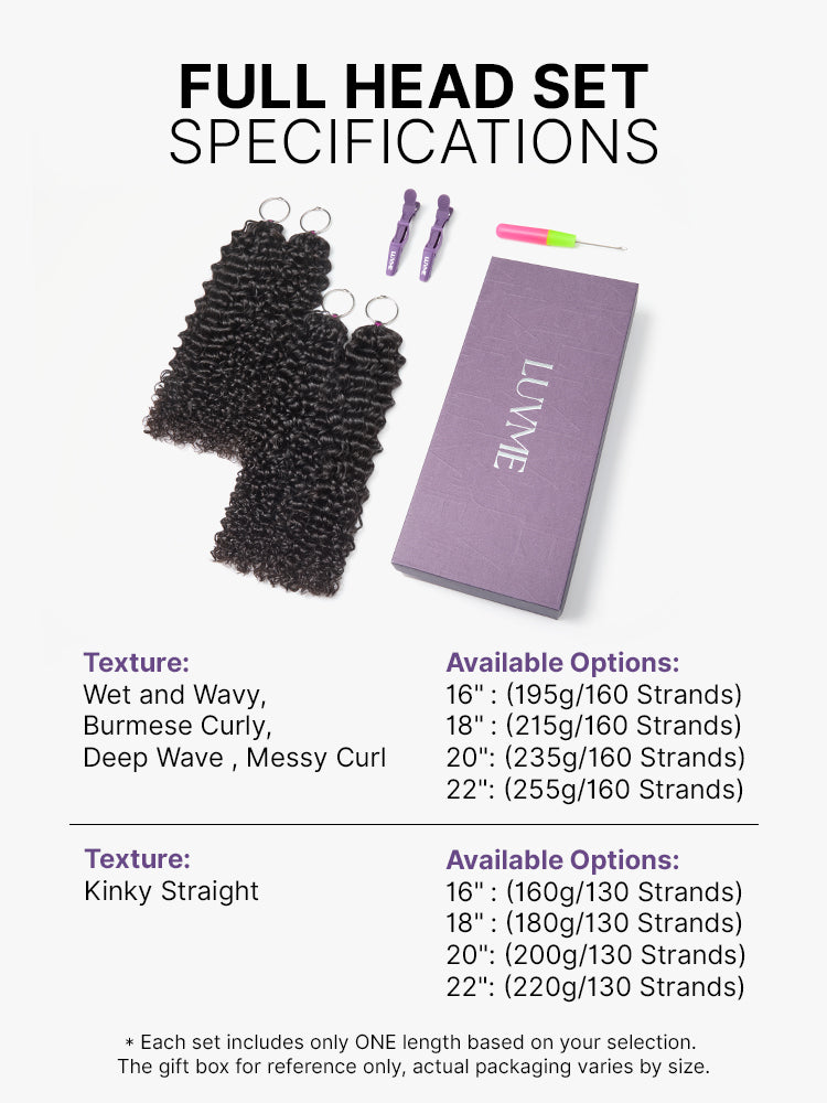 Miracle Knots Crochet Hair Wet and Wavy Water Wave | Kinky Straight for Boho Braids | Crochet Weaves | Fulani Braids | Twists Pre-Separated Lightweight Full & Soft Pre-Looped Human Hair Extensions Protective Style