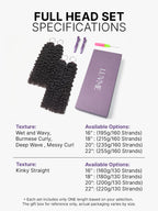 Miracle Knots Crochet Hair Wet and Wavy Water Wave | Kinky Straight for Boho Braids | Crochet Weaves | Fulani Braids | Twists Pre-Separated Lightweight Full & Soft Pre-Looped Human Hair Extensions Protective Style