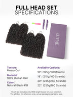 Miracle Knots Crochet Hair Messy Curly for Boho Braids | Crochet Weaves | Fulani Braids | Twists Pre-Separated Lightweight Full & Soft Pre-Looped Human Hair Extensions Protective Style