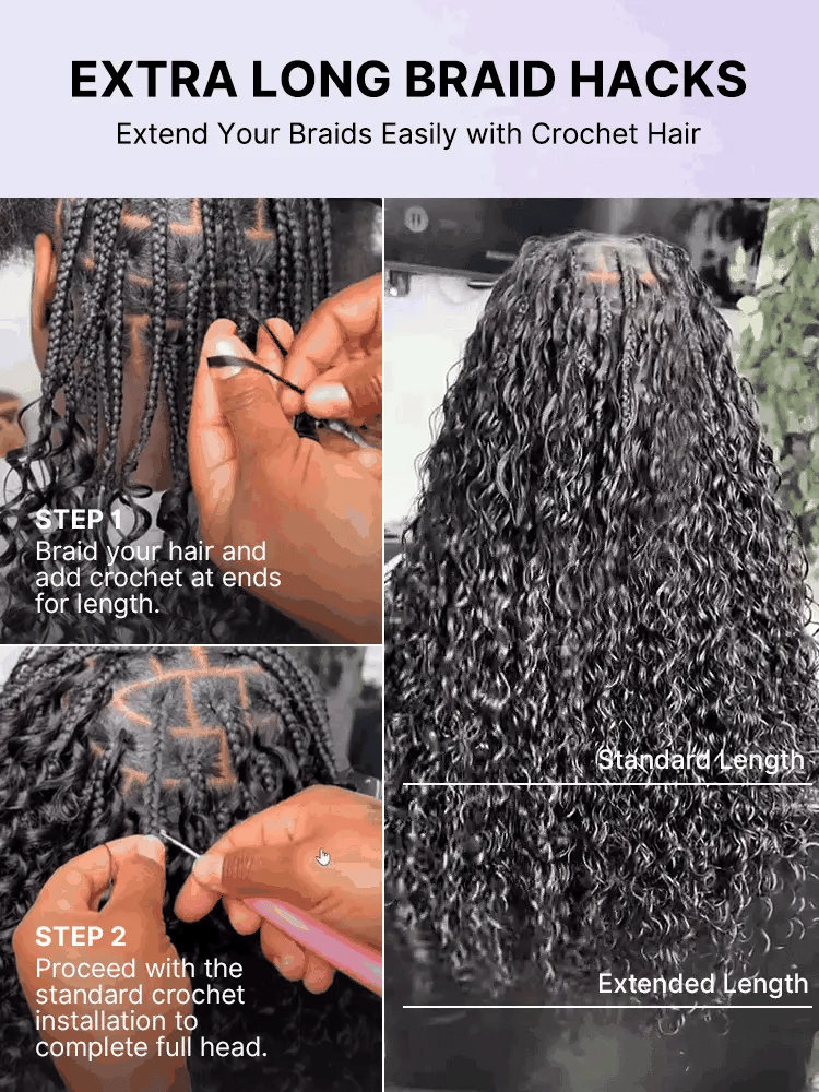 Miracle Knots Crochet Hair Burmese Curly | Wet and Wavy Water Wave | Kinky Straight for Boho Braids | Crochet Weaves | Fulani Braids | Twists Pre-Separated Lightweight Full & Soft Pre-Looped Human Hair Extensions Protective Style