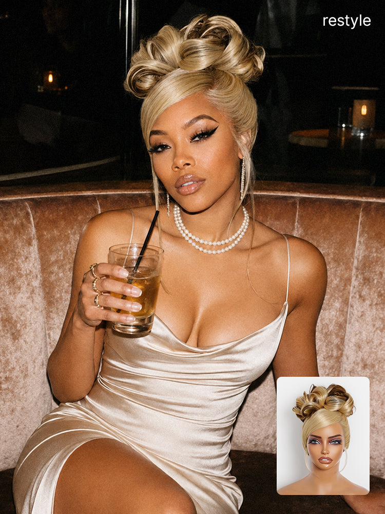 613 Blonde with Caramel Ombre Loose Wave 180% Density Human Hair 13×4 HD Lace Front Wig Pre-Cut Lace