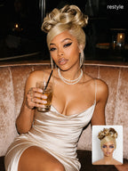 613 Blonde with Caramel Ombre Loose Wave 180% Density Human Hair 13×4 HD Lace Front Wig Pre-Cut Lace