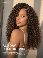 Luvme All-Day Comfort Wig 200% Density Brown Ombre Kinky Curly  PartingMax Glueless 7x6 Closure HD Lace Wig Pre-Cut Lace