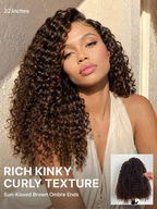Luvme All-Day Comfort Wig 200% Density Brown Ombre Kinky Curly  PartingMax Glueless 7x6 Closure HD Lace Wig Pre-Cut Lace
