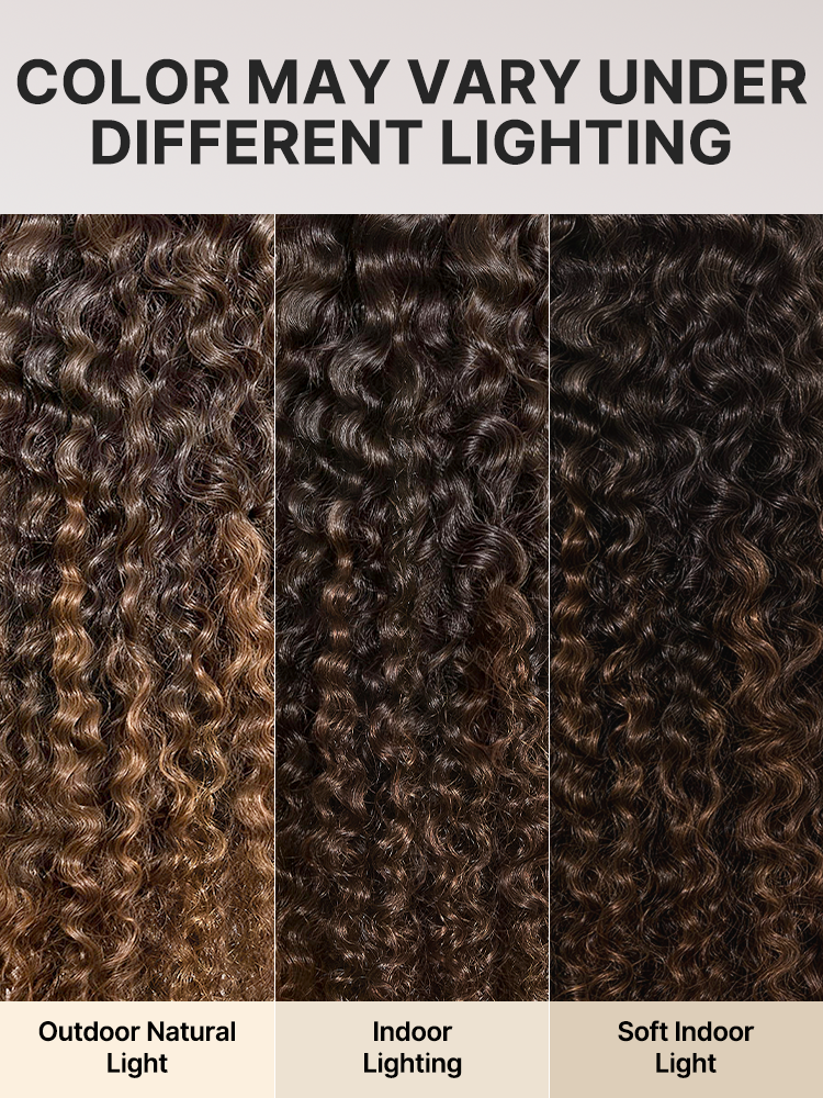 Luvme All-Day Comfort Wig 200% Density Brown Ombre Kinky Curly  PartingMax Glueless 7x6 Closure HD Lace Wig Pre-Cut Lace