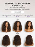 Luvme All-Day Comfort Wig 200% Density Brown Ombre Kinky Curly  PartingMax Glueless 7x6 Closure HD Lace Wig Pre-Cut Lace